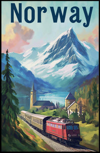Norway Scenic Landscape Vintage Travel Poster PosterGoat
