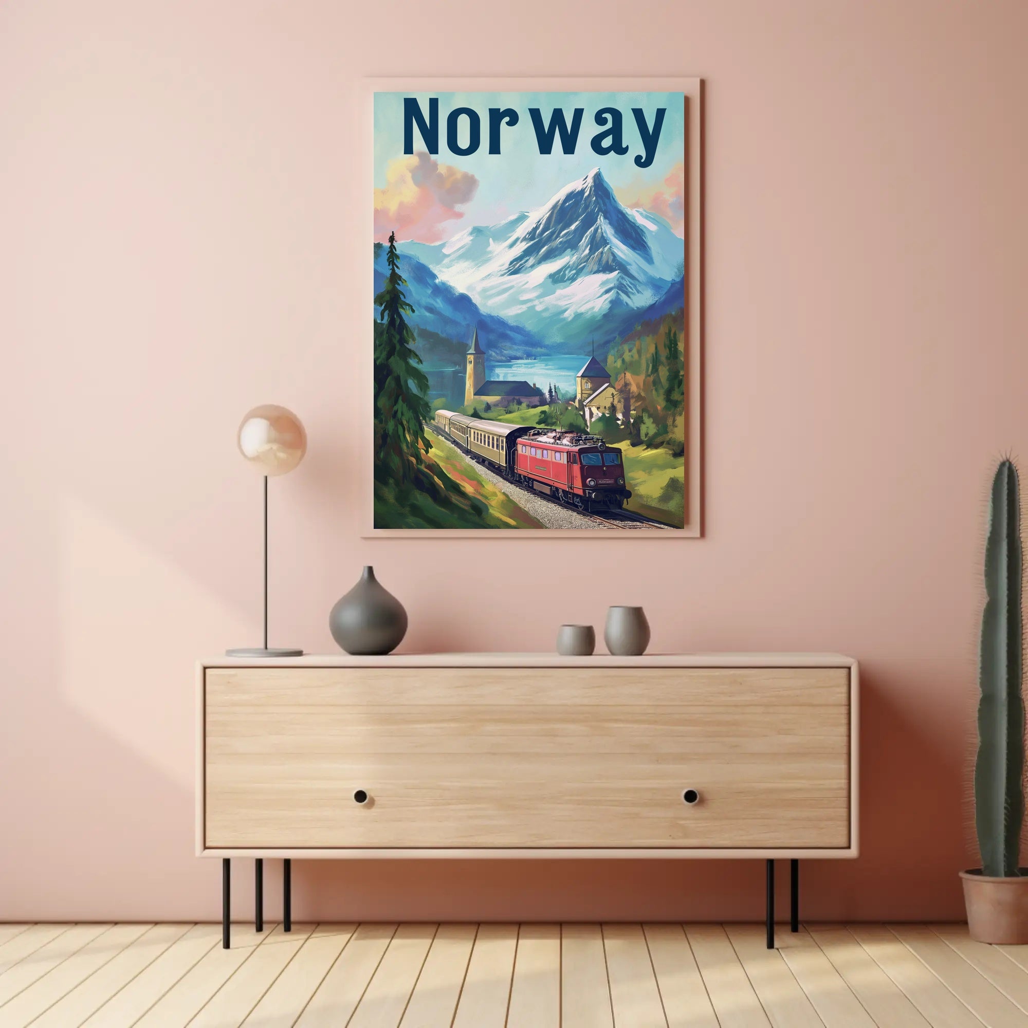 Norway Scenic Landscape Vintage Travel Poster PosterGoat