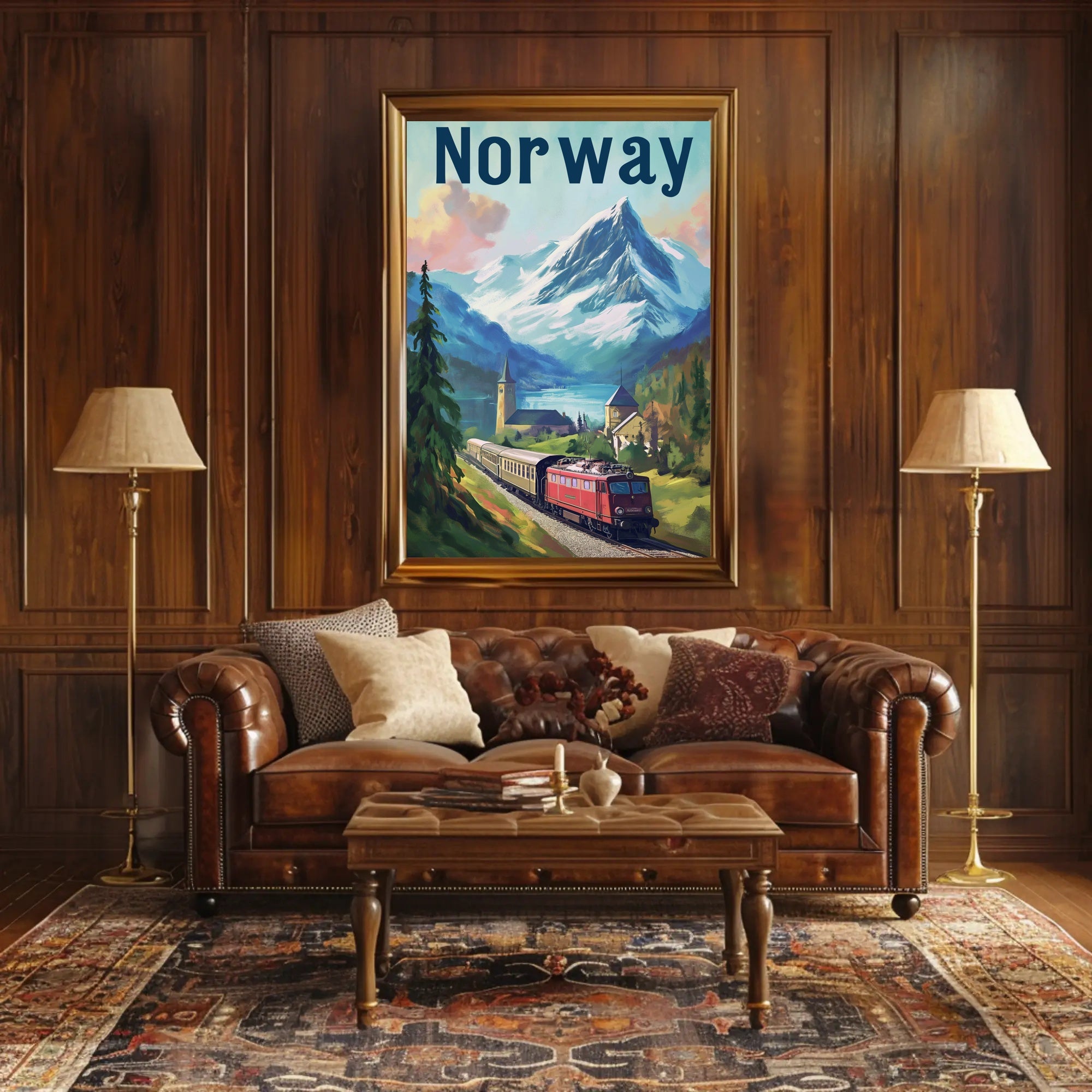 Norway Scenic Landscape Vintage Travel Poster PosterGoat