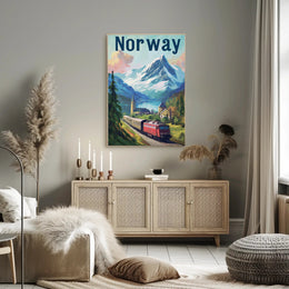 Norway Scenic Landscape Vintage Travel Poster PosterGoat