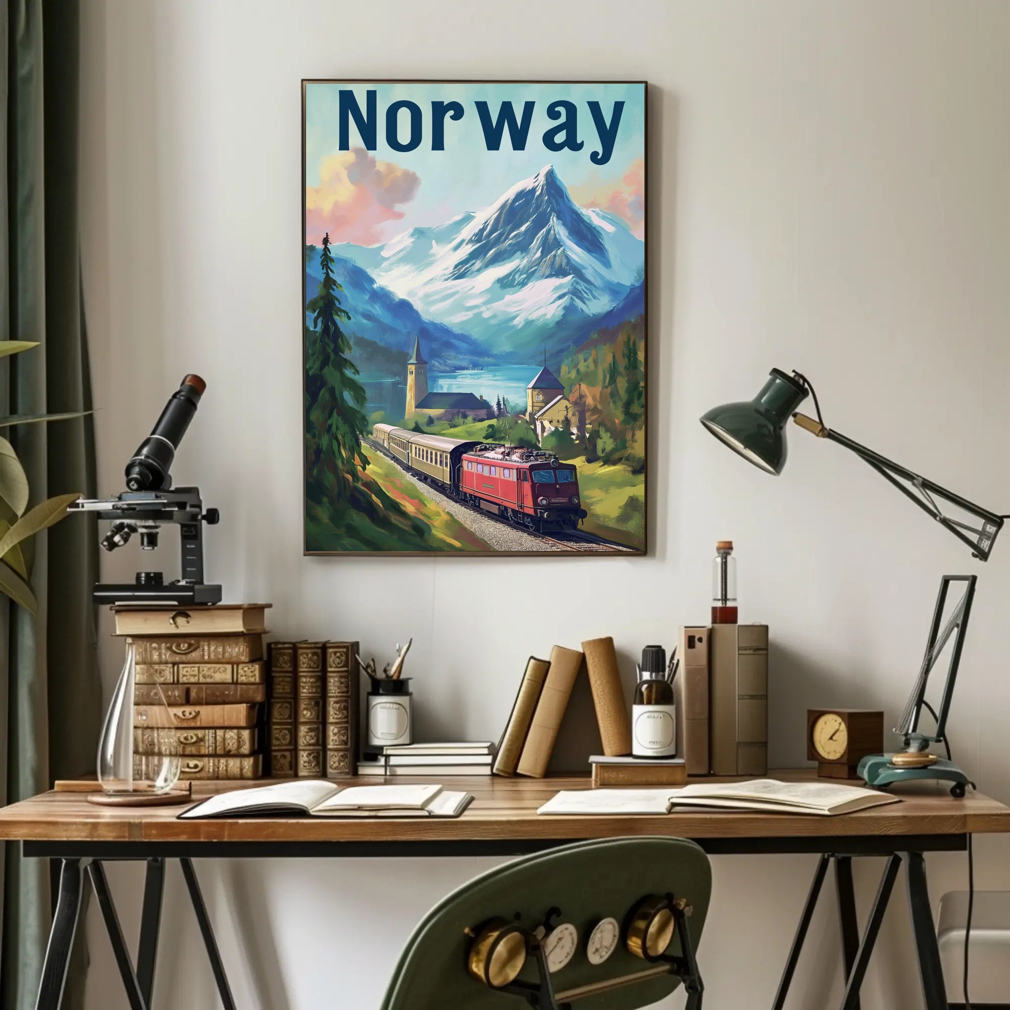 Norway Scenic Landscape Vintage Travel Poster PosterGoat