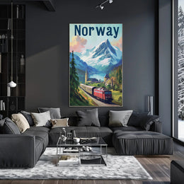 Norway Scenic Landscape Vintage Travel Poster PosterGoat