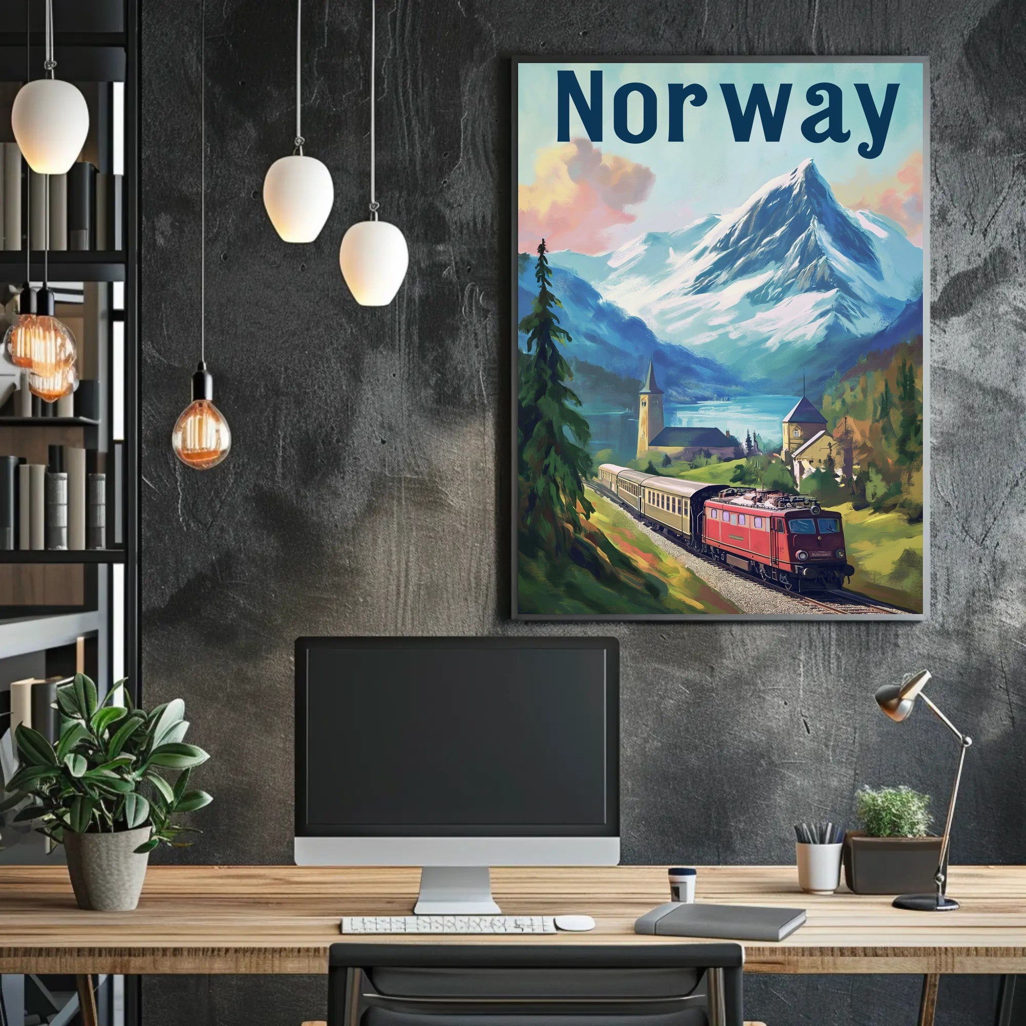 Norway Scenic Landscape Vintage Travel Poster PosterGoat