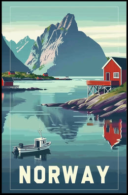 Norwegian Fjord Landscape: Vintage Travel Poster PosterGoat