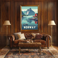 Norwegian Fjord Landscape: Vintage Travel Poster PosterGoat