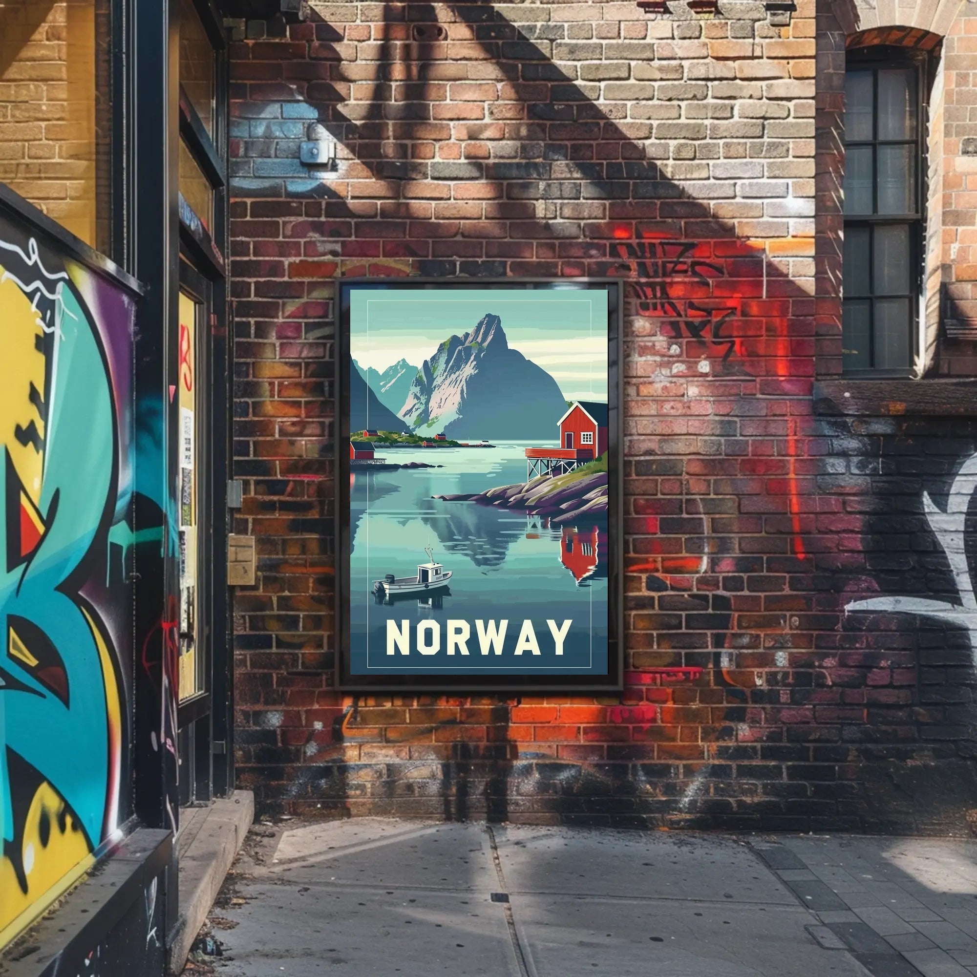 Norwegian Fjord Landscape: Vintage Travel Poster PosterGoat
