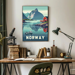 Norwegian Fjord Landscape: Vintage Travel Poster PosterGoat