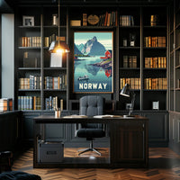 Norwegian Fjord Landscape: Vintage Travel Poster PosterGoat