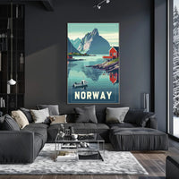 Norwegian Fjord Landscape: Vintage Travel Poster PosterGoat