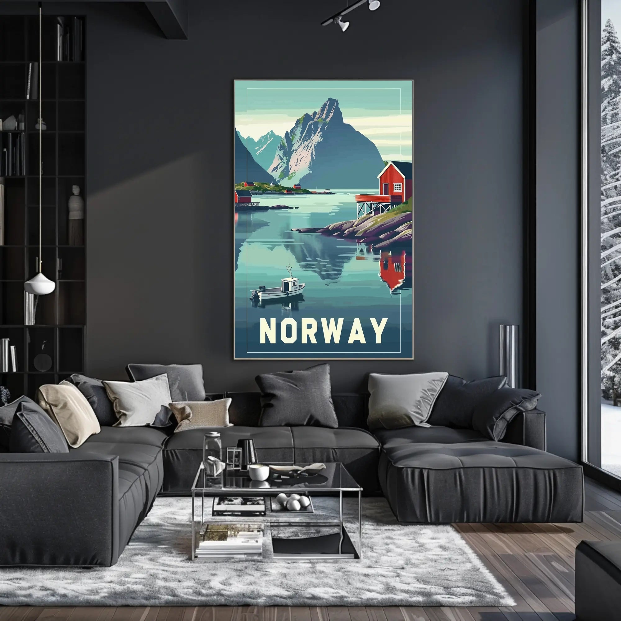 Norwegian Fjord Landscape: Vintage Travel Poster PosterGoat