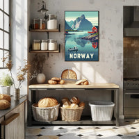 Norwegian Fjord Landscape: Vintage Travel Poster PosterGoat