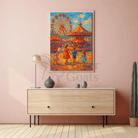Nostalgic Amusement Park Vibes Artistic Pop Culture Poster PosterGoat