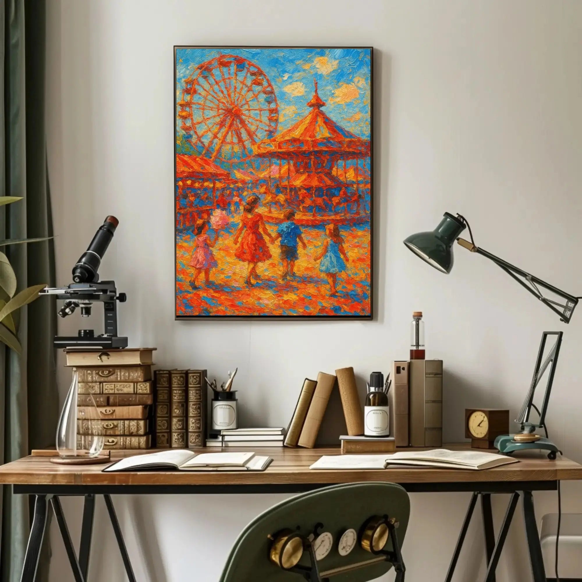 Nostalgic Amusement Park Vibes Artistic Pop Culture Poster PosterGoat