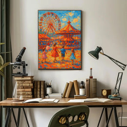 Nostalgic Amusement Park Vibes Artistic Pop Culture Poster PosterGoat