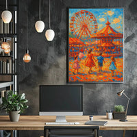 Nostalgic Amusement Park Vibes Artistic Pop Culture Poster PosterGoat