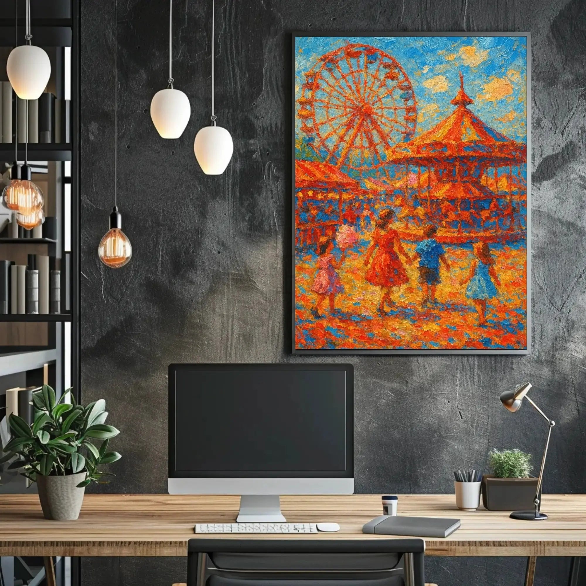 Nostalgic Amusement Park Vibes Artistic Pop Culture Poster PosterGoat