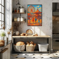Nostalgic Amusement Park Vibes Artistic Pop Culture Poster PosterGoat