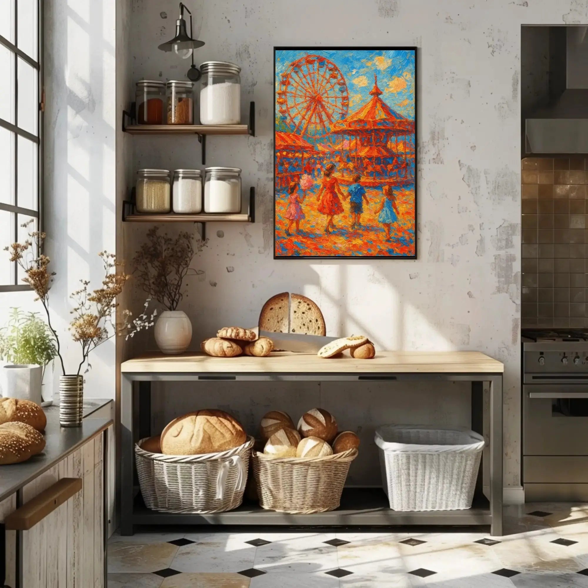Nostalgic Amusement Park Vibes Artistic Pop Culture Poster PosterGoat