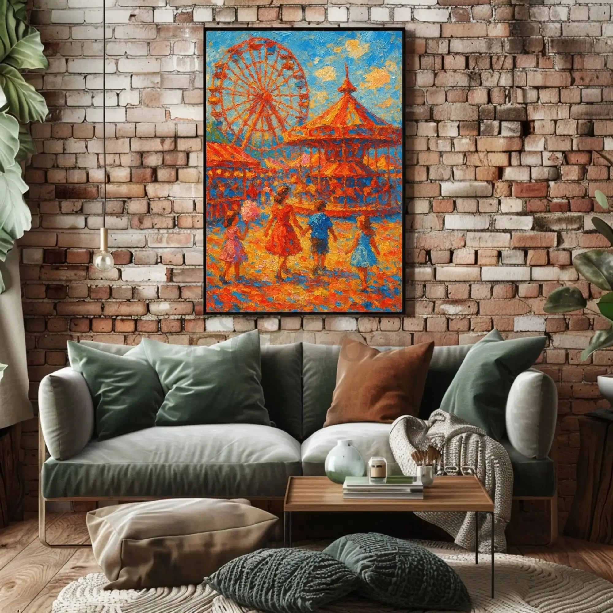 Nostalgic Amusement Park Vibes Artistic Pop Culture Poster PosterGoat