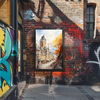 Nostalgic Autumn Urban Scene Heritage Poster PosterGoat