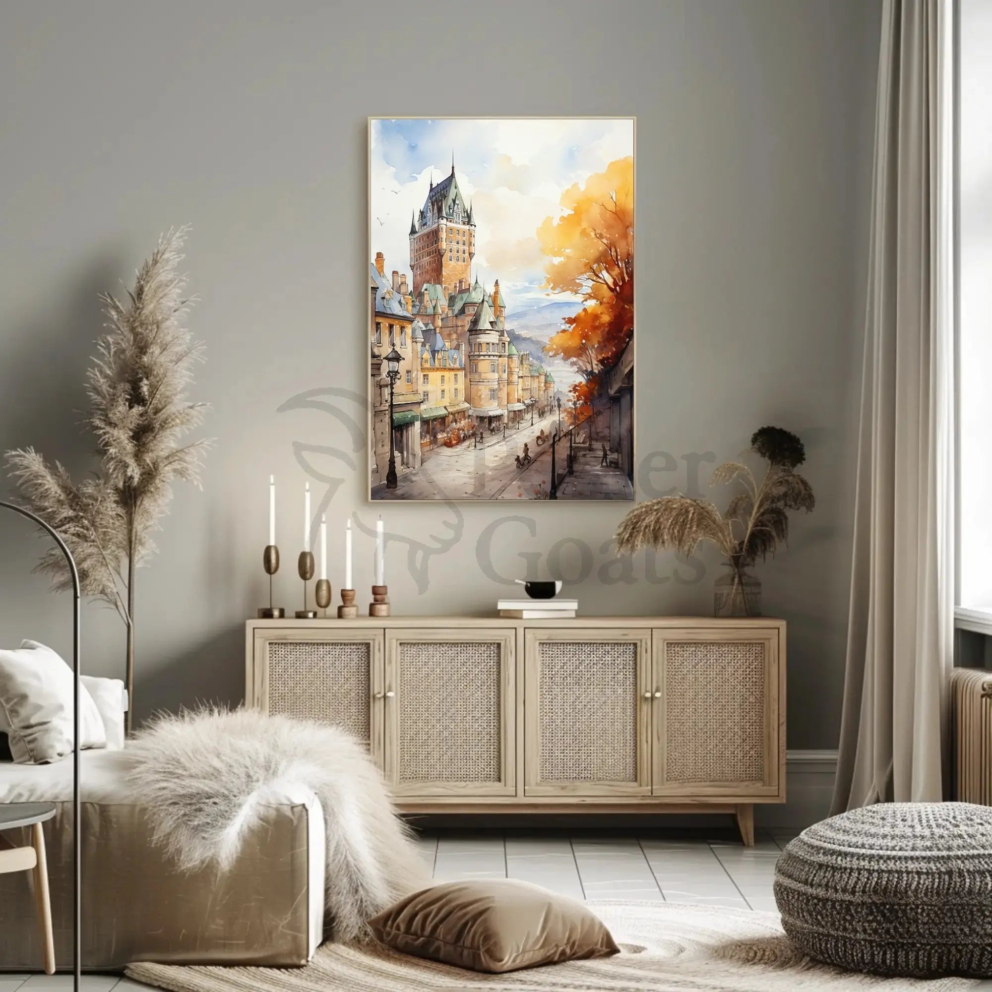 Nostalgic Autumn Urban Scene Heritage Poster PosterGoat