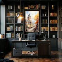 Nostalgic Autumn Urban Scene Heritage Poster PosterGoat