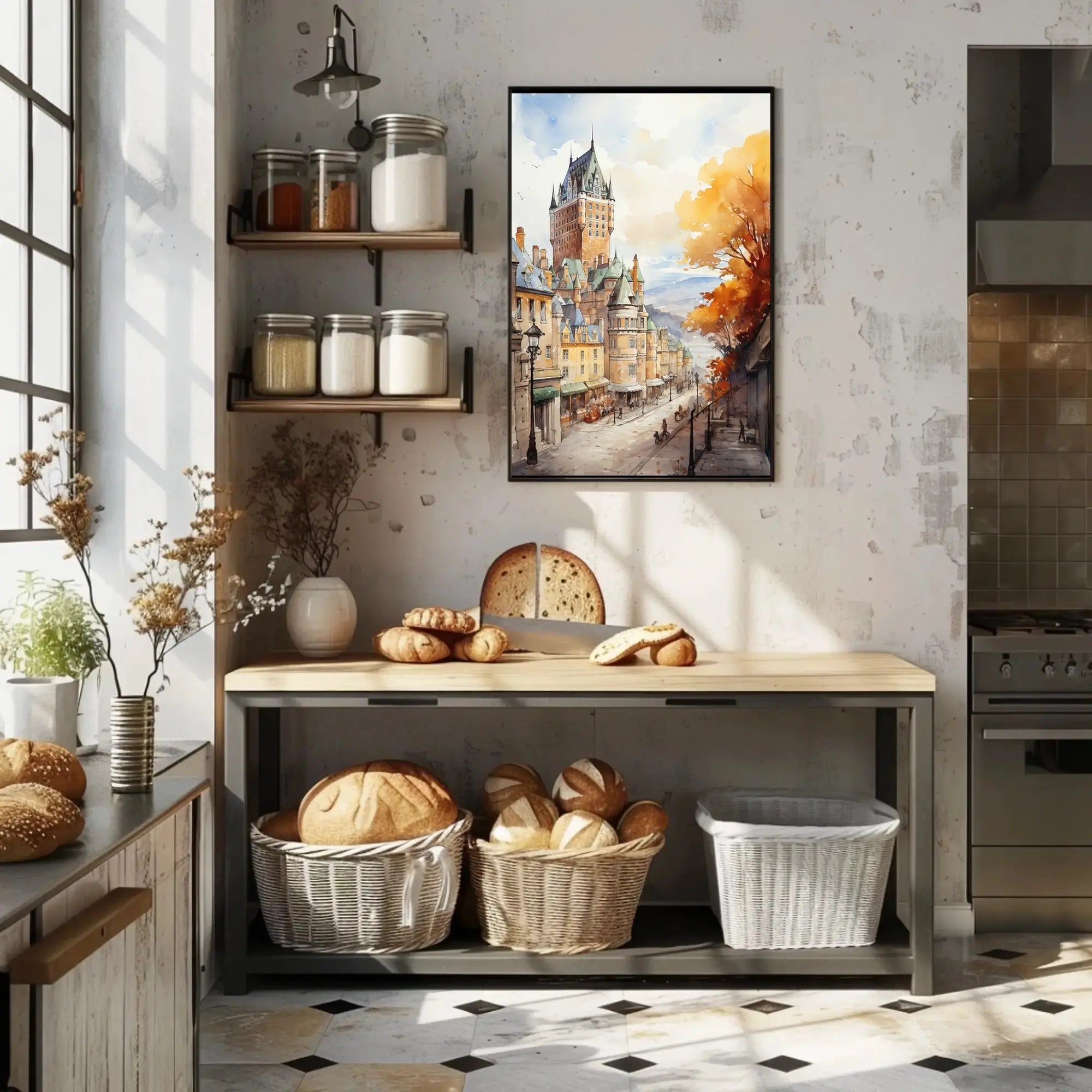 Nostalgic Autumn Urban Scene Heritage Poster PosterGoat