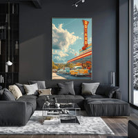 Nostalgic Mid-Century American Diner Scene Artistic Poster PosterGoat