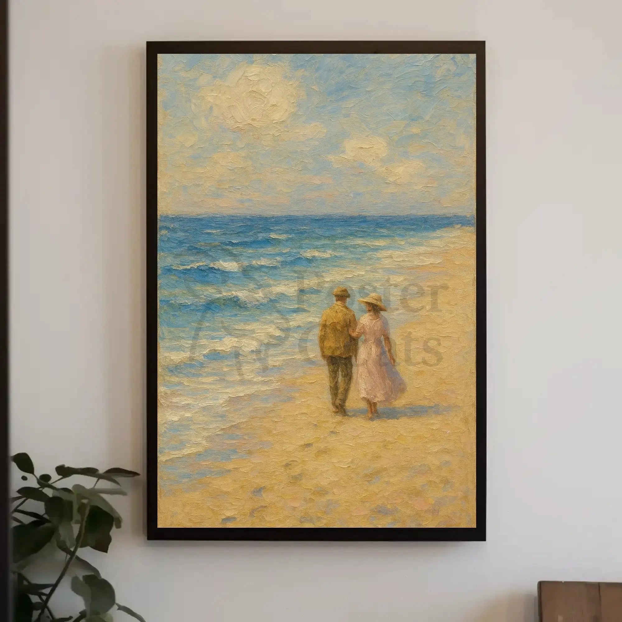 Nostalgic Romance on Shoreline - Cultural or Heritage Poster PosterGoat