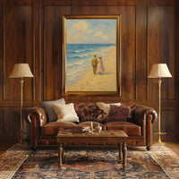 Nostalgic Romance on Shoreline - Cultural or Heritage Poster PosterGoat