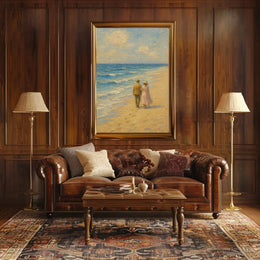 Nostalgic Romance on Shoreline - Cultural or Heritage Poster PosterGoat