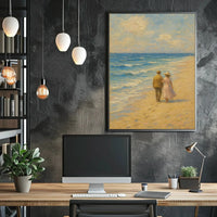 Nostalgic Romance on Shoreline - Cultural or Heritage Poster PosterGoat