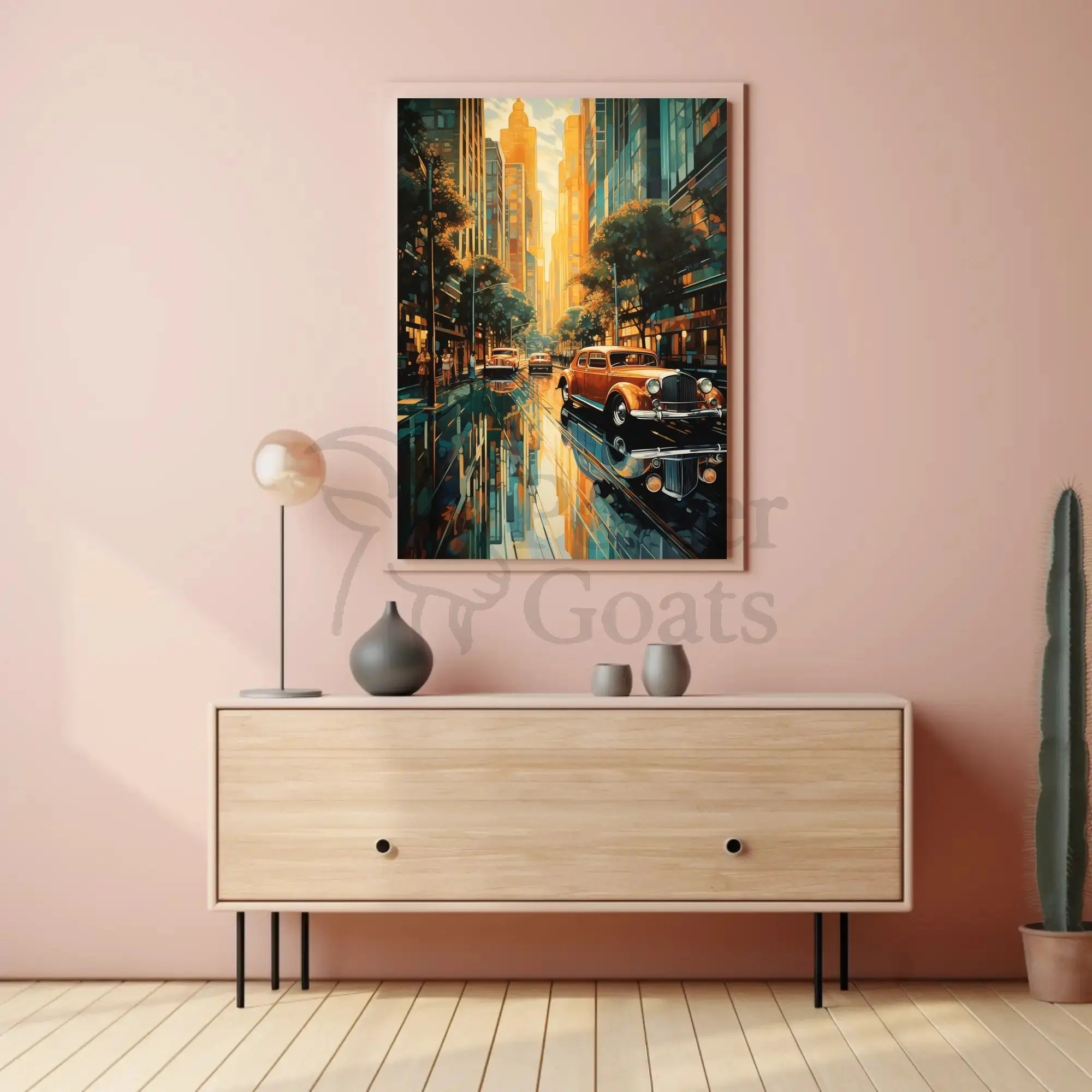 Nostalgic Urban Street Scene 1930s Artistic Poster PosterGoat