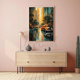 Nostalgic Urban Street Scene 1930s Artistic Poster PosterGoat