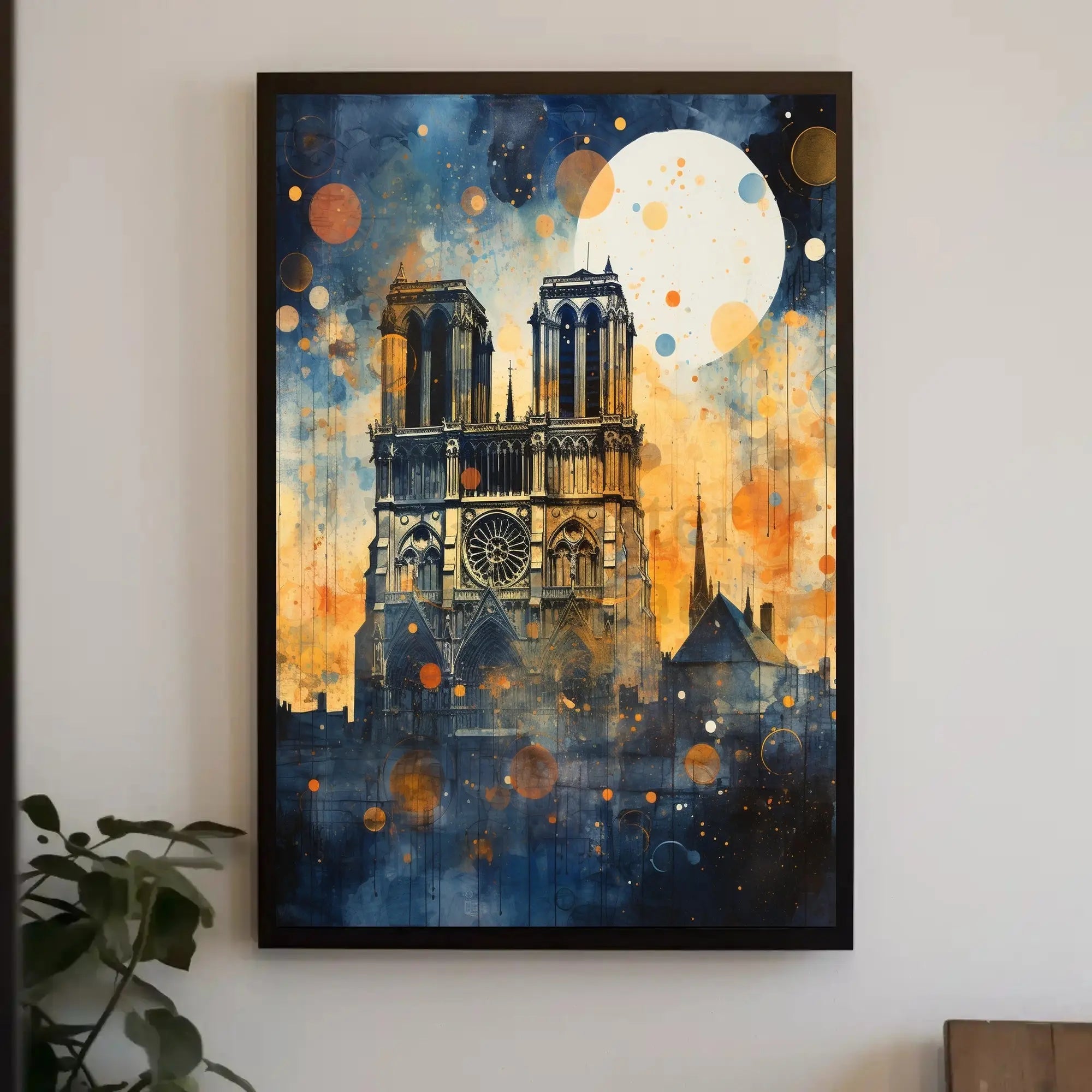 Notre-Dame Cathedral Modernist Artistic Poster PosterGoat