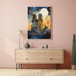 Notre-Dame Cathedral Modernist Artistic Poster PosterGoat