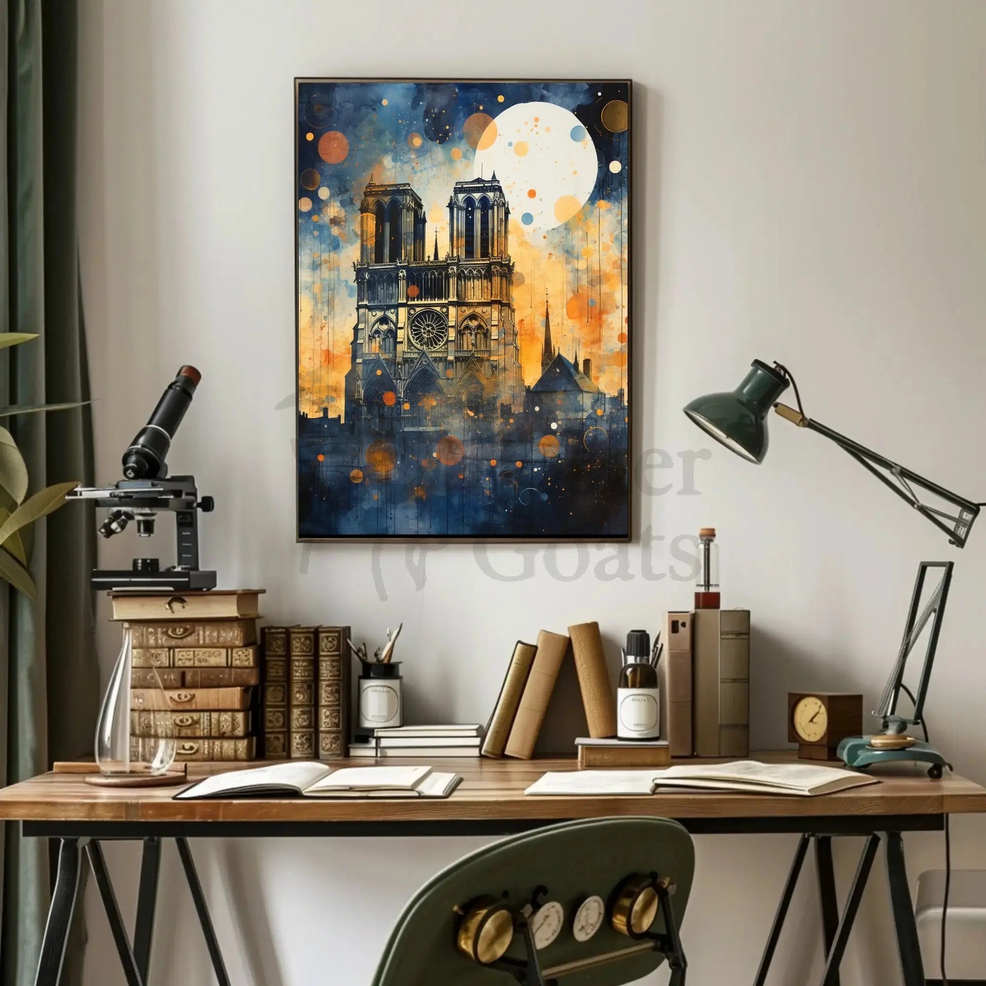 Notre-Dame Cathedral Modernist Artistic Poster PosterGoat