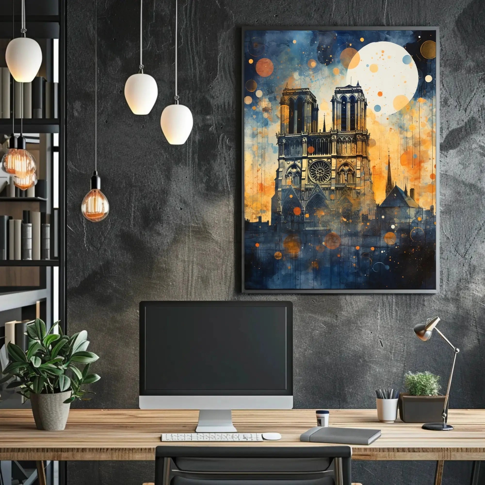 Notre-Dame Cathedral Modernist Artistic Poster PosterGoat