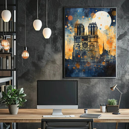 Notre-Dame Cathedral Modernist Artistic Poster PosterGoat