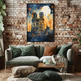 Notre-Dame Cathedral Modernist Artistic Poster PosterGoat