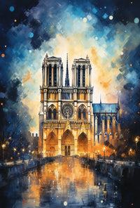 Notre-Dame Cathedral Paris Dreamscape Art Print - Artistic Poster PosterGoat