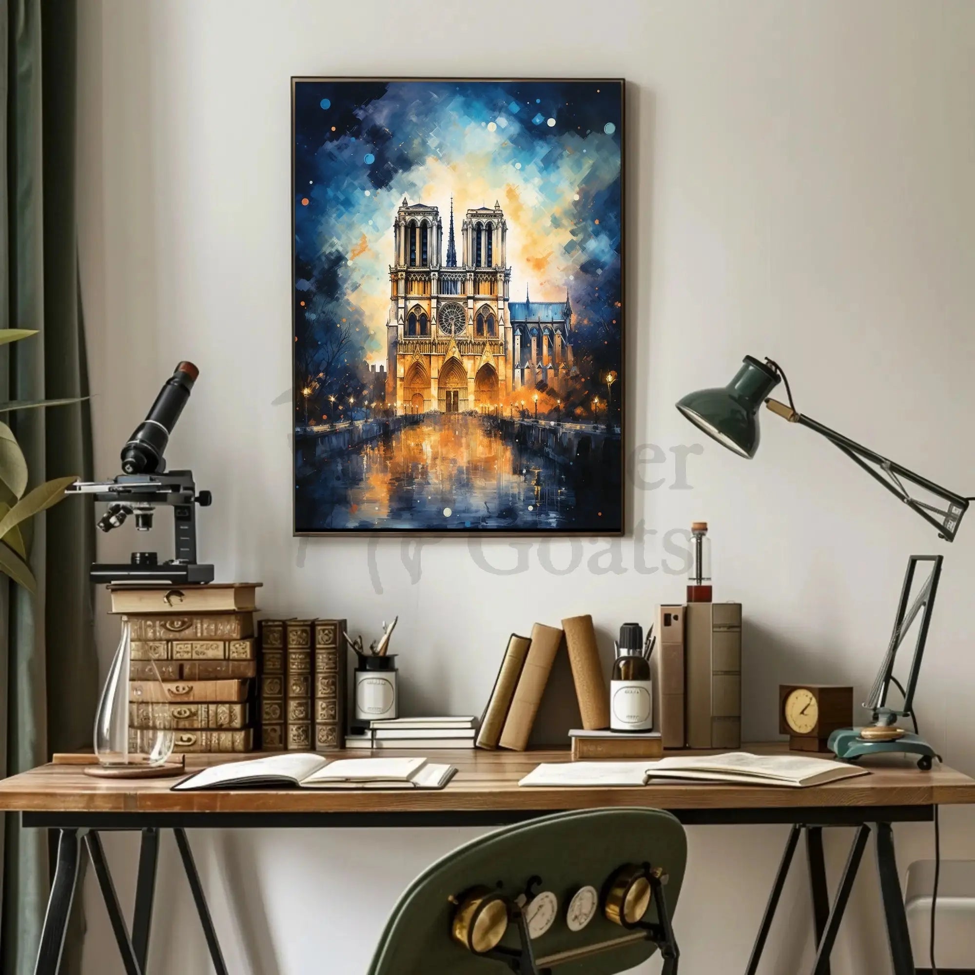 Notre-Dame Cathedral Paris Dreamscape Art Print - Artistic Poster PosterGoat