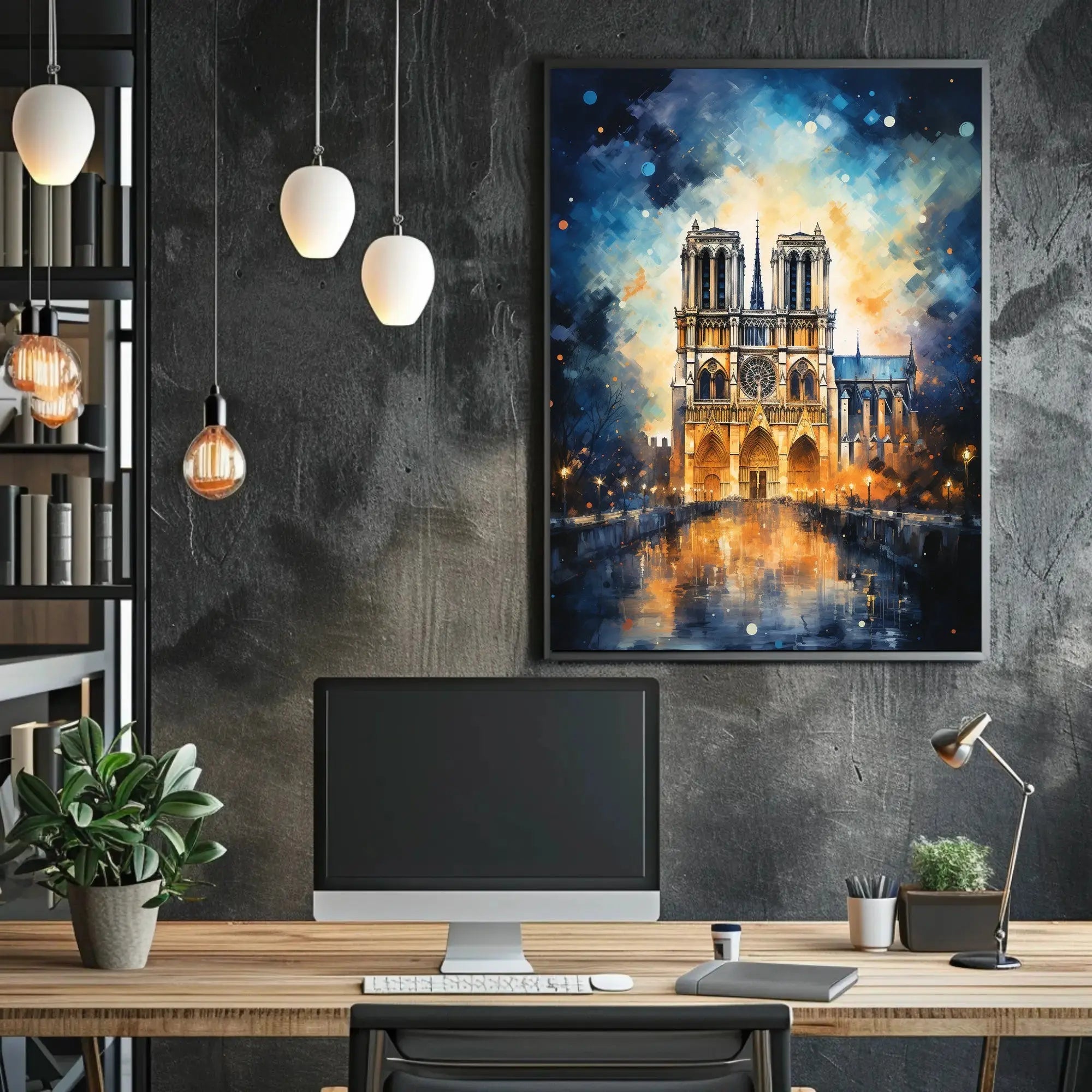 Notre-Dame Cathedral Paris Dreamscape Art Print - Artistic Poster PosterGoat