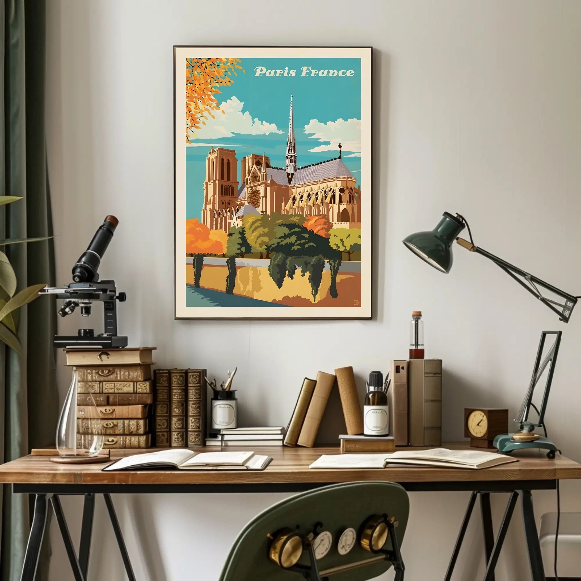Notre-Dame Cathedral Paris Vintage Poster PosterGoat