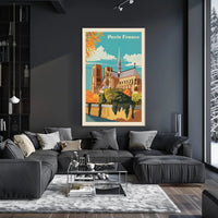 Notre-Dame Cathedral Paris Vintage Poster PosterGoat