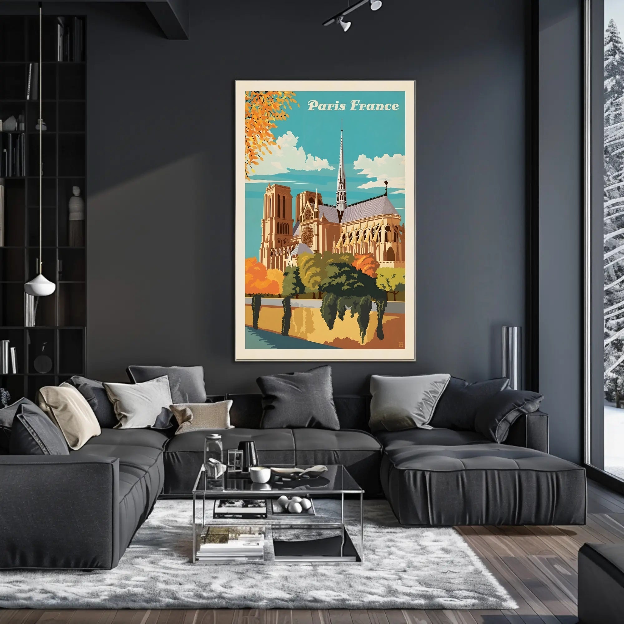Notre-Dame Cathedral Paris Vintage Poster PosterGoat