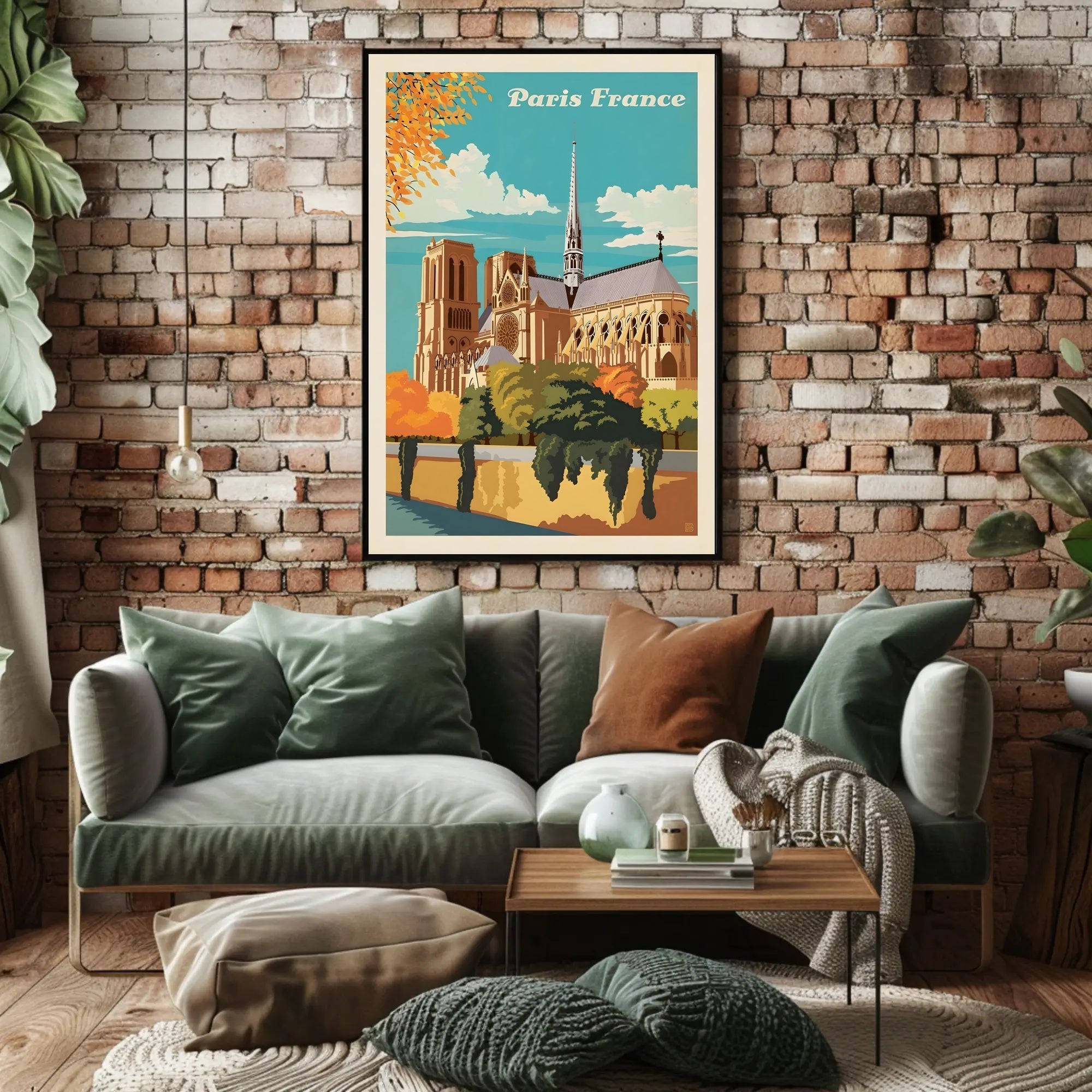 Notre-Dame Cathedral Paris Vintage Poster PosterGoat