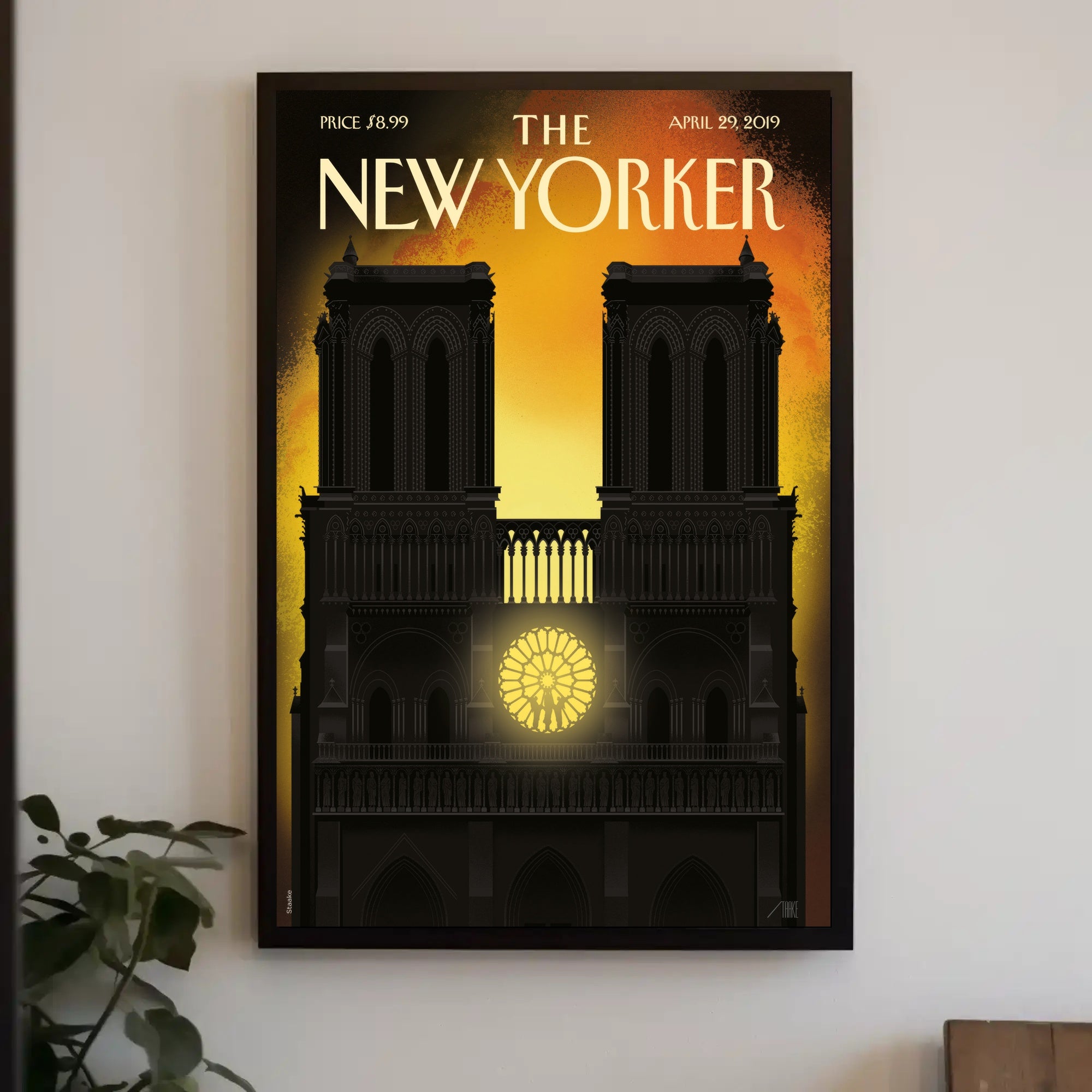 Notre-Dame Silhouette at Sunset, Cultural Poster PosterGoat