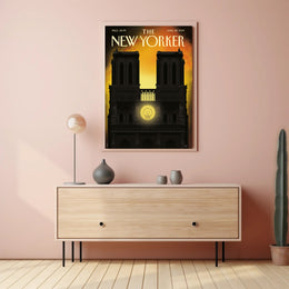 Notre-Dame Silhouette at Sunset, Cultural Poster PosterGoat
