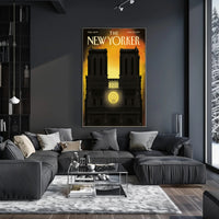 Notre-Dame Silhouette at Sunset, Cultural Poster PosterGoat